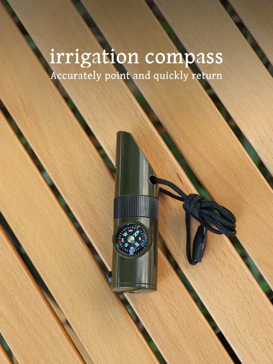 7-in-1 Survival Whistle Emergency Hiking Outdoor Tool