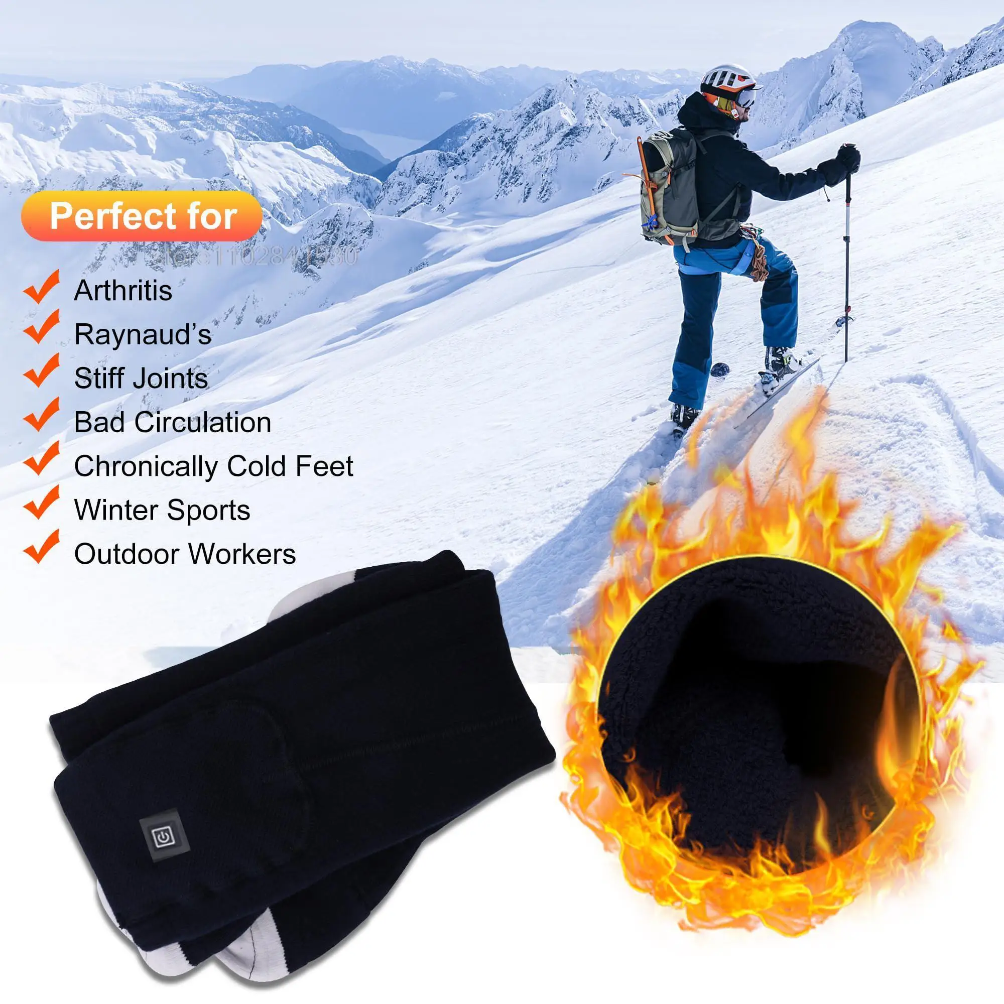 Rechargeable Electric Heated Winter Socks for Outdoor Sports