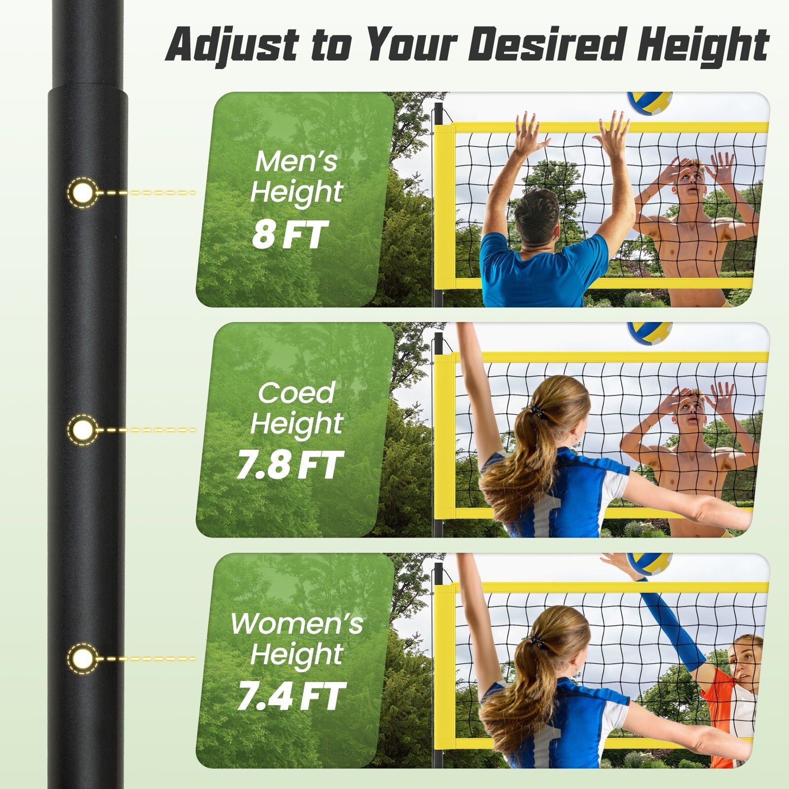 Portable Outdoor Volleyball Net Set Heavy-Duty System