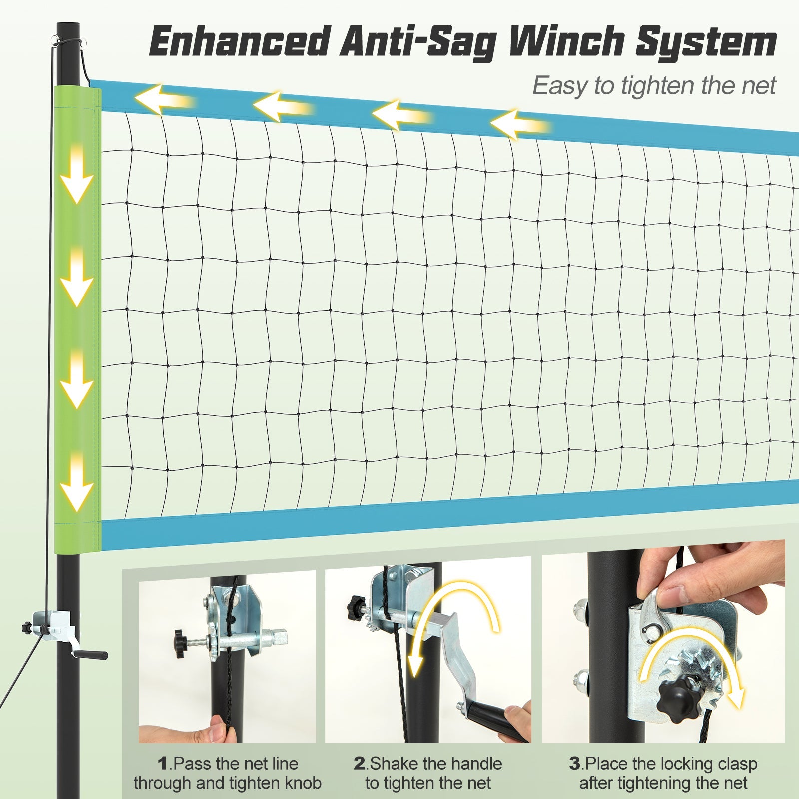 Portable Outdoor Volleyball Net Set Heavy-Duty System