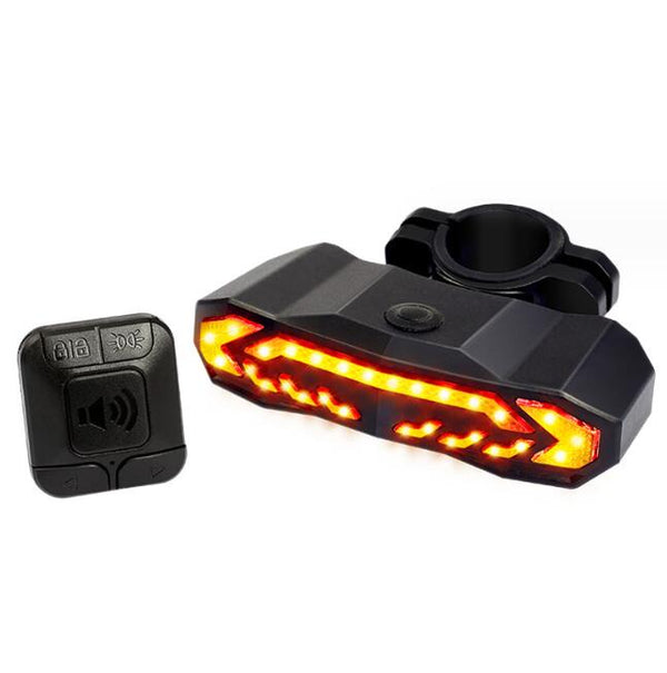 USB Rechargeable Bike Tail Light with Turn Signals and Alarm