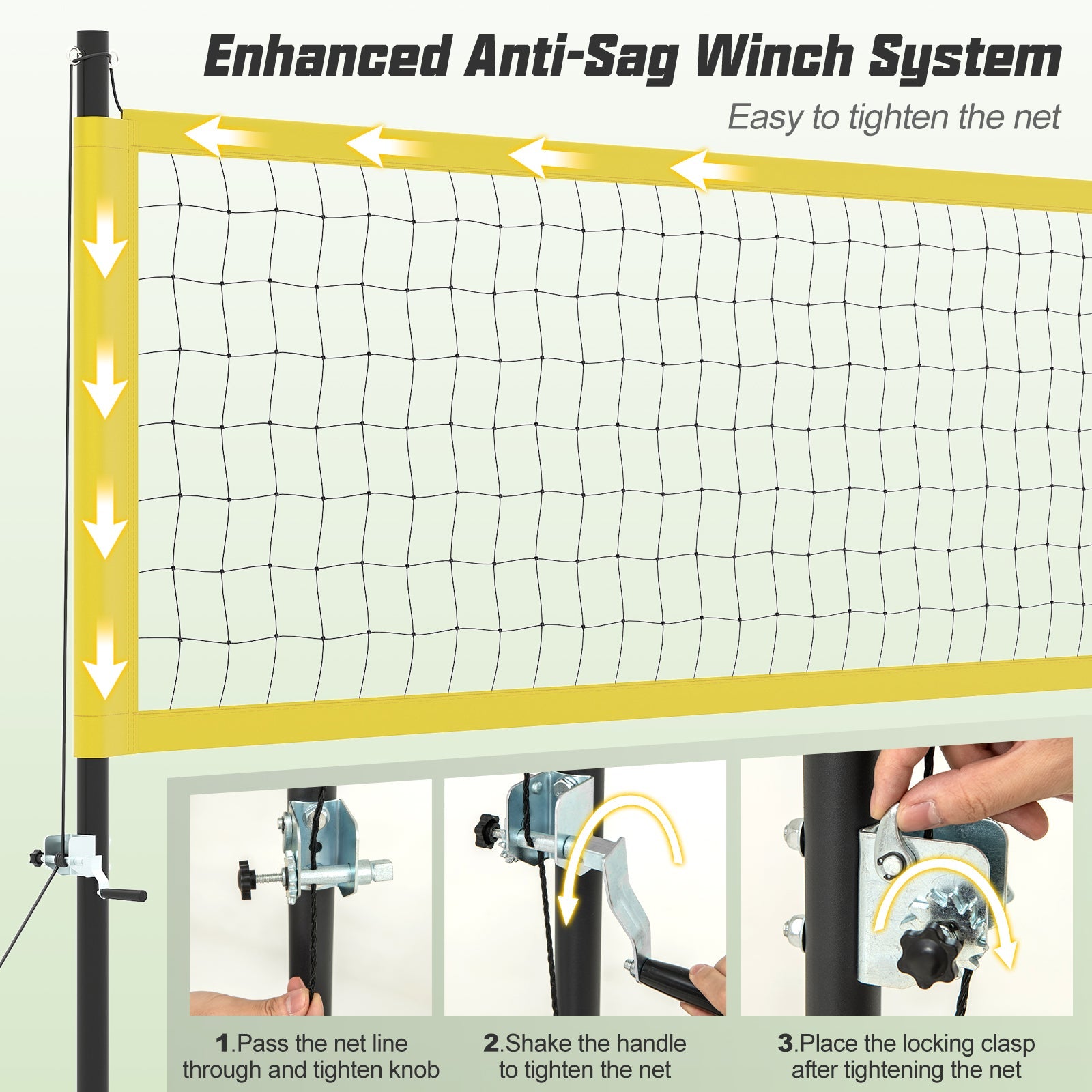 Portable Outdoor Volleyball Net Set Heavy-Duty System