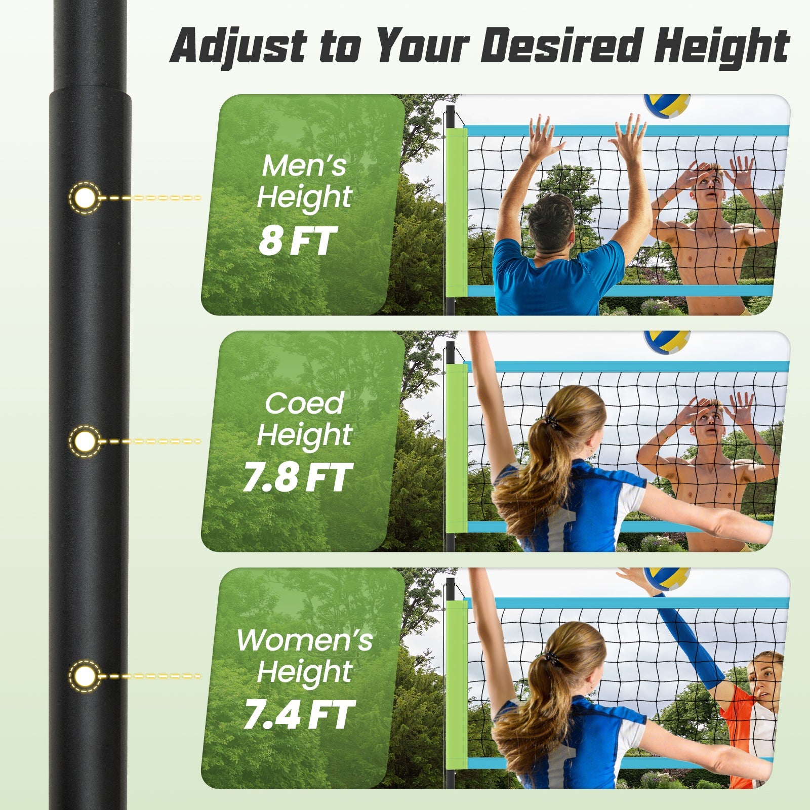 Portable Outdoor Volleyball Net Set Heavy-Duty System