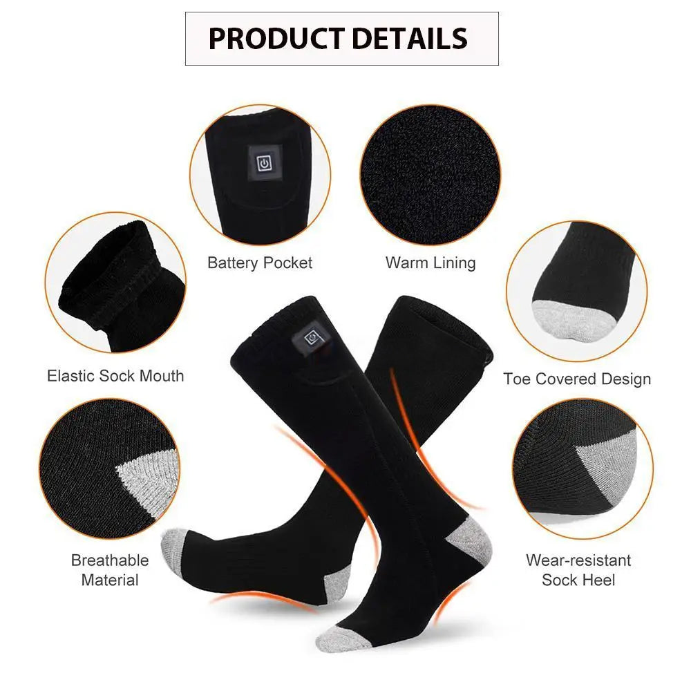 Rechargeable Electric Heated Winter Socks for Outdoor Sports