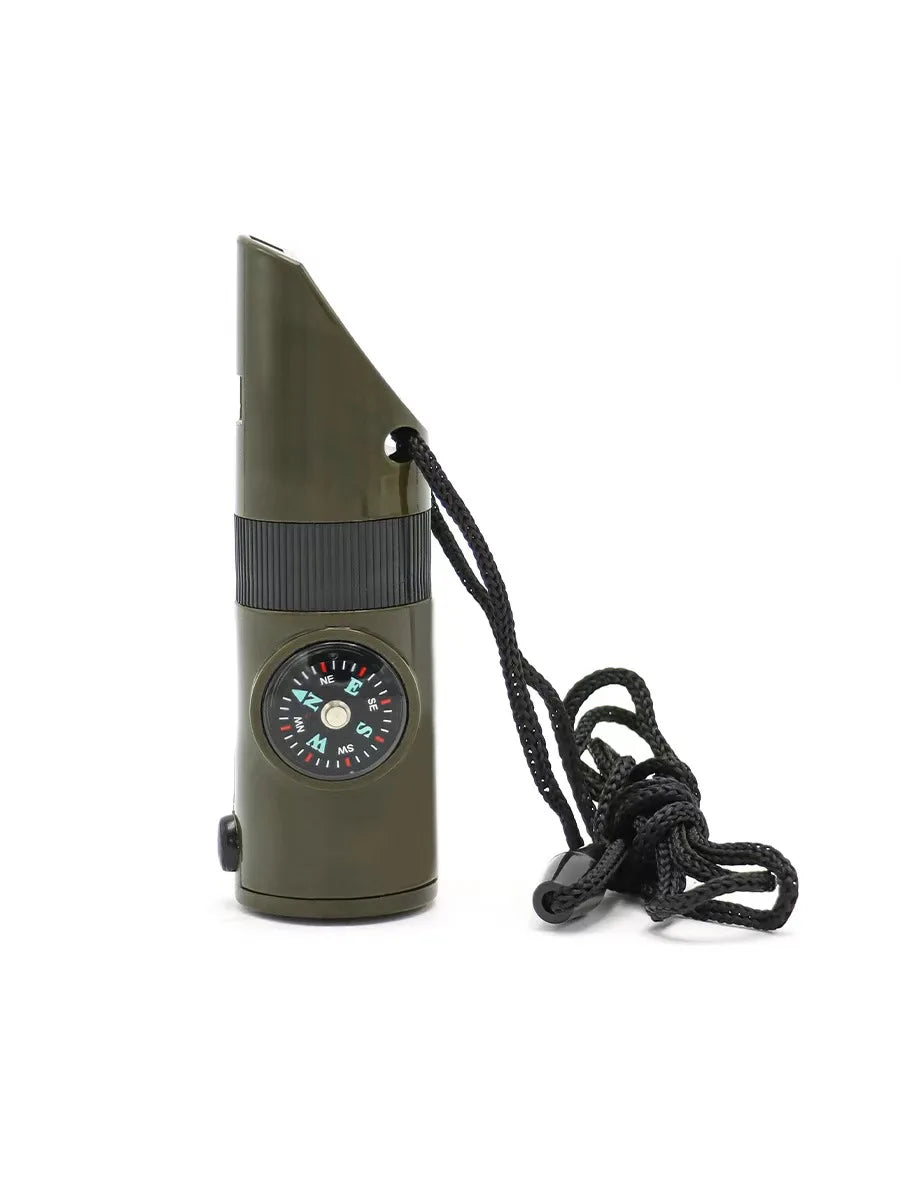 7-in-1 Survival Whistle Emergency Hiking Outdoor Tool