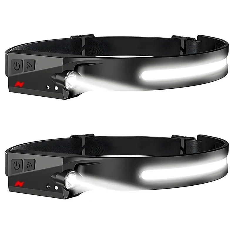 USB Rechargeable Waterproof LED Headlamp with Motion Sensor