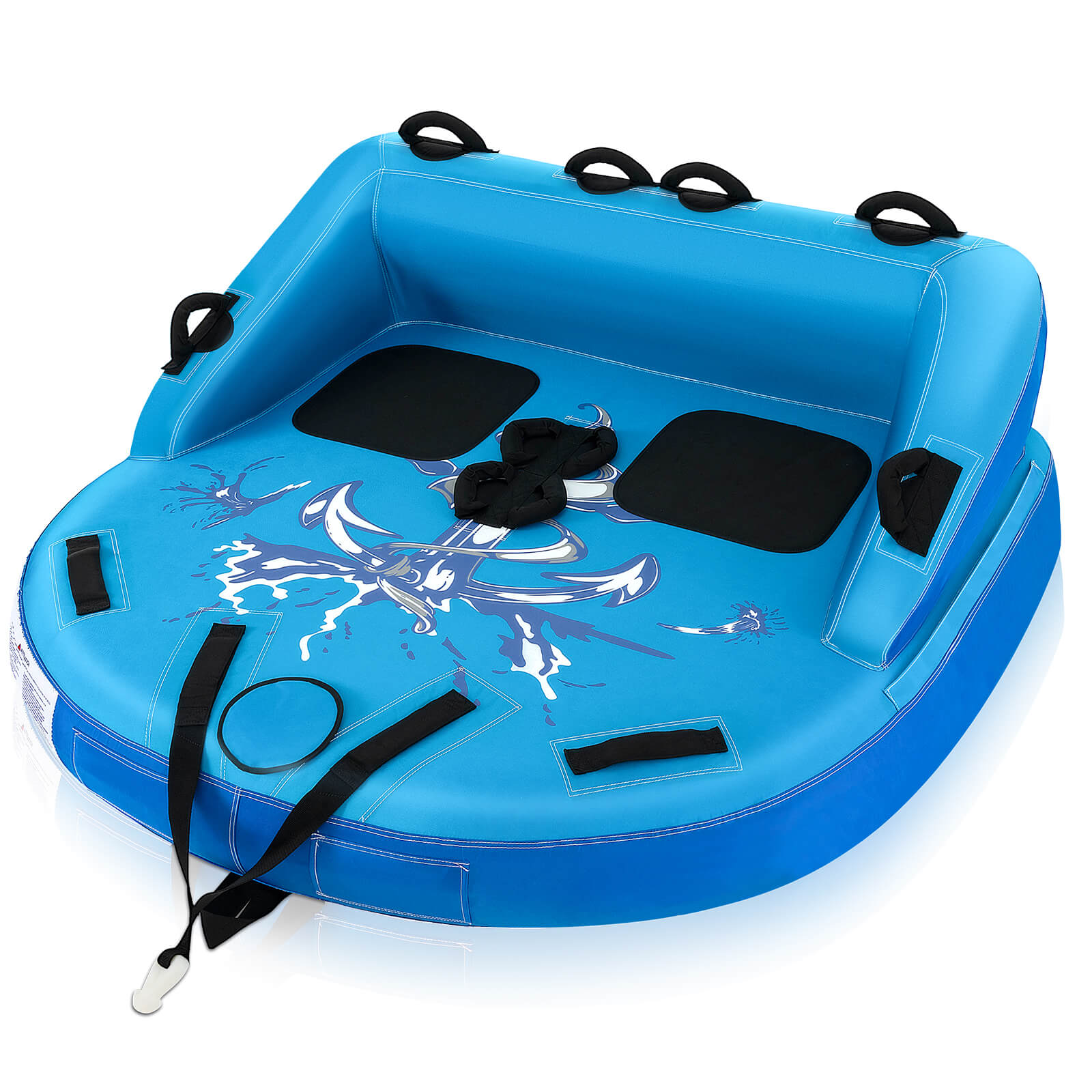 2-Person Inflatable Towable Water Sport Tube for Boating