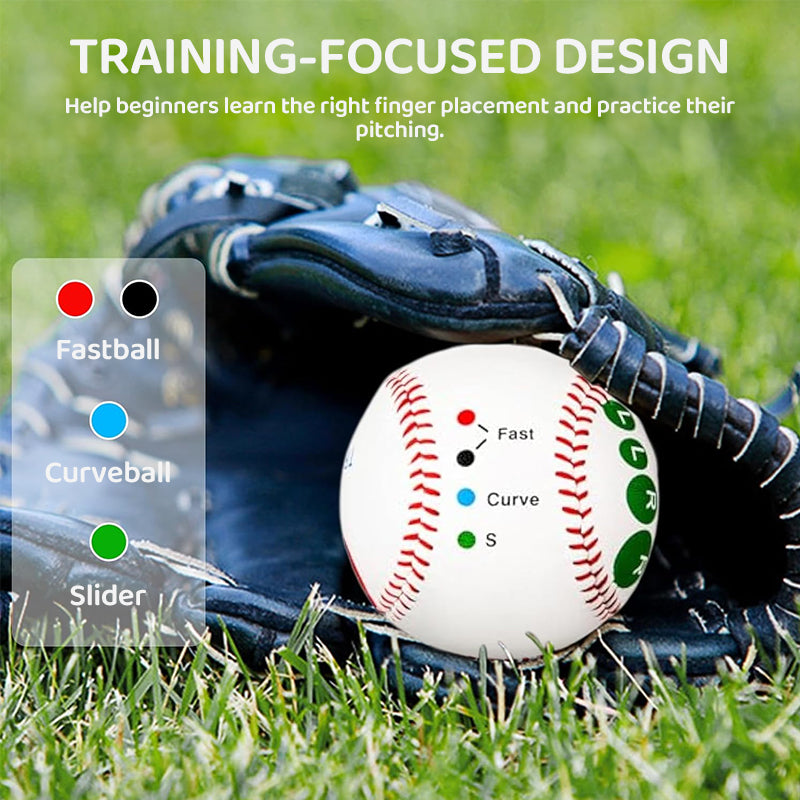 9-Inch Training Baseball with Finger Placement Markers