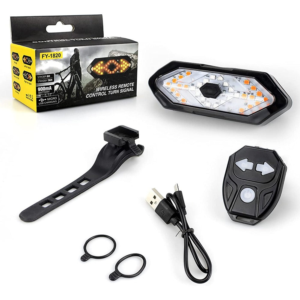 Rechargeable Bike Turn Signal LED Tail Light with Remote Control