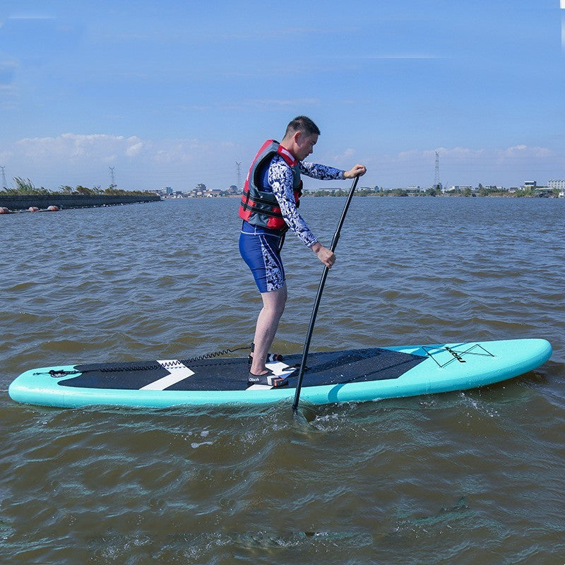 Inflatable Beginner Paddleboard with Standing Surf and Water Ski Design