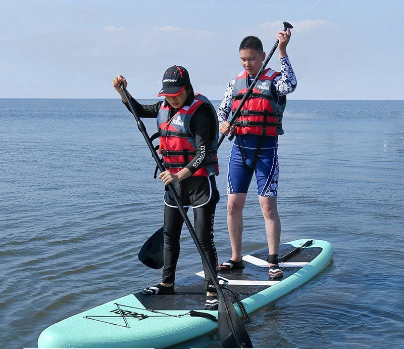 Inflatable Beginner Paddleboard with Standing Surf and Water Ski Design