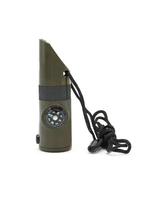 7-in-1 Survival Whistle Emergency Hiking Outdoor Tool