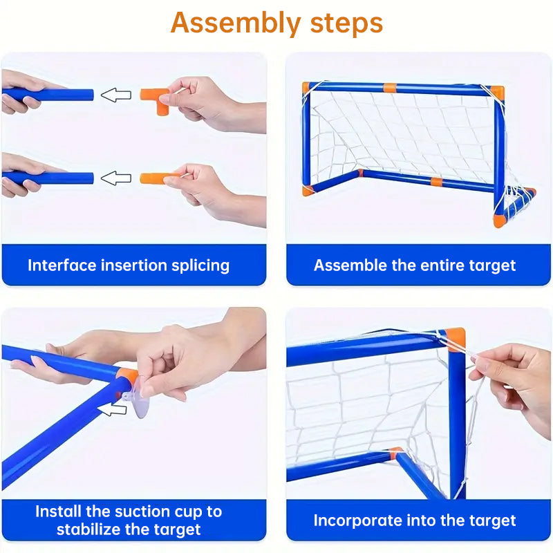 Mini Foldable Soccer Goal Set with Detachable Posts