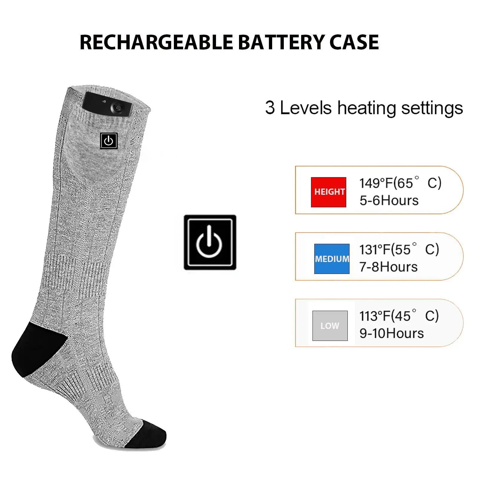 Rechargeable Electric Heated Winter Socks for Outdoor Sports