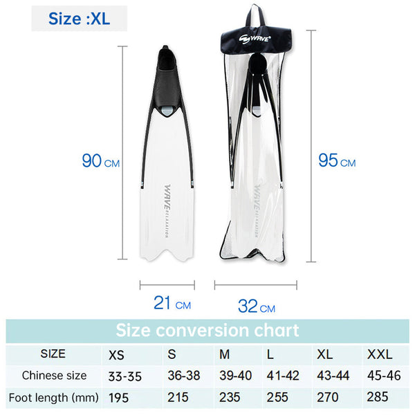 Professional Freediving Long Fins for Spearfishing and Snorkeling