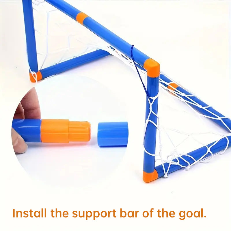 Mini Foldable Soccer Goal Set with Detachable Posts