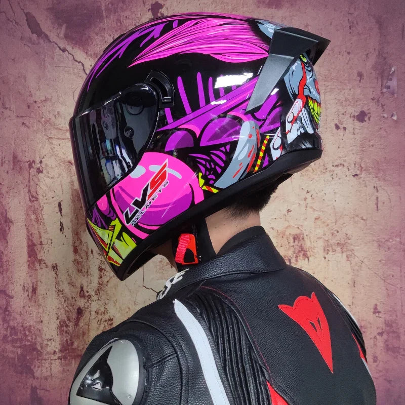 Full Face Racing Motorcycle Helmet with Double Visor
