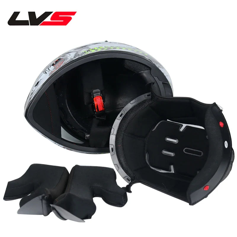 Full Face Racing Motorcycle Helmet with Double Visor