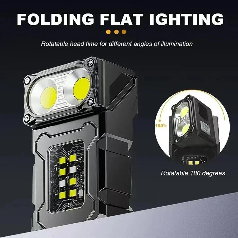 USB Rechargeable LED Flashlight with COB Emergency Light