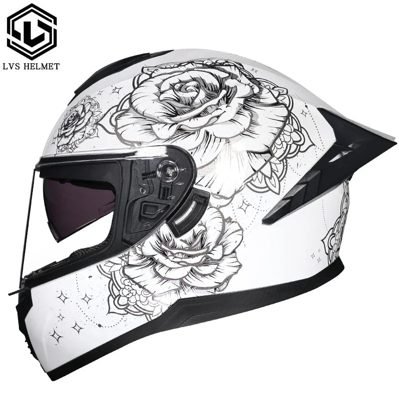 Full Face Racing Motorcycle Helmet with Double Visor