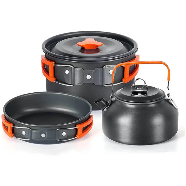Foldable Aluminum Camping Cookware Set for Outdoor Cooking
