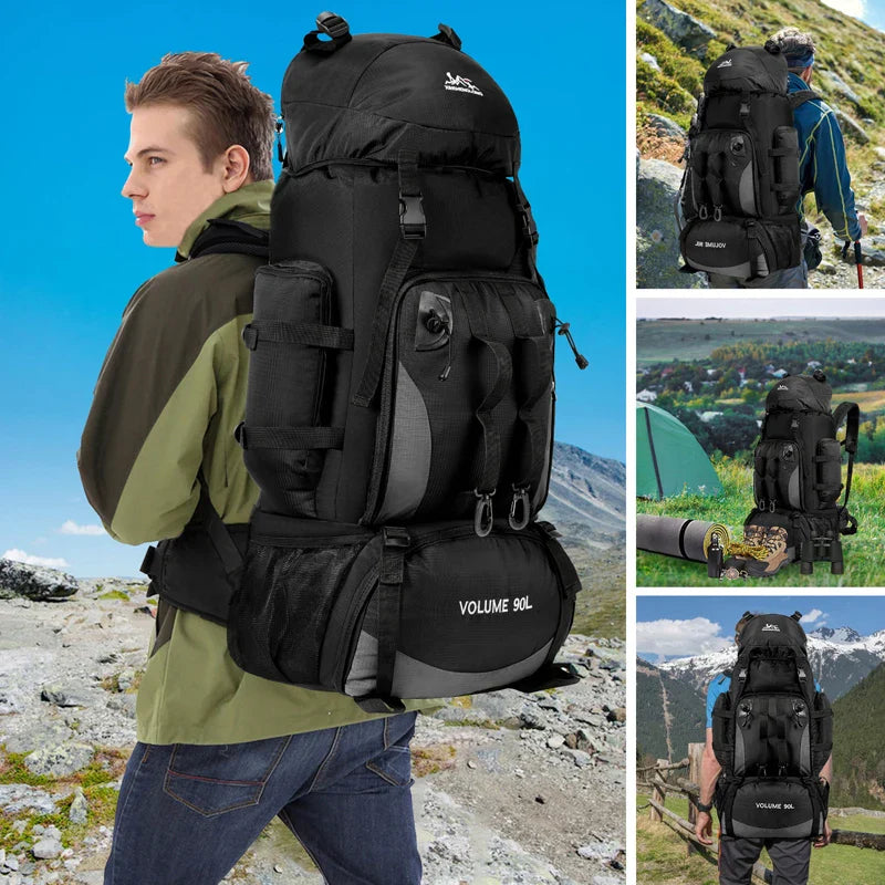 90L Waterproof Hiking Camping Backpack Travel Trekking Bag