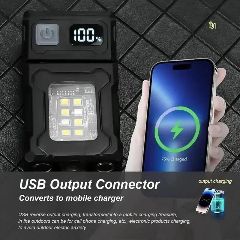 USB Rechargeable LED Flashlight with COB Emergency Light