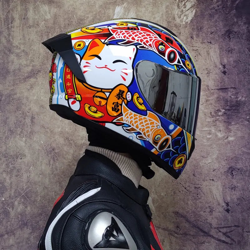Full Face Racing Motorcycle Helmet with Double Visor
