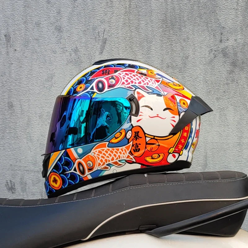 Full Face Racing Motorcycle Helmet with Double Visor