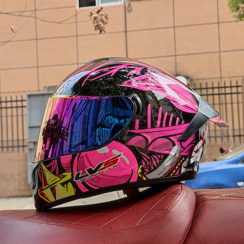 Full Face Racing Motorcycle Helmet with Double Visor