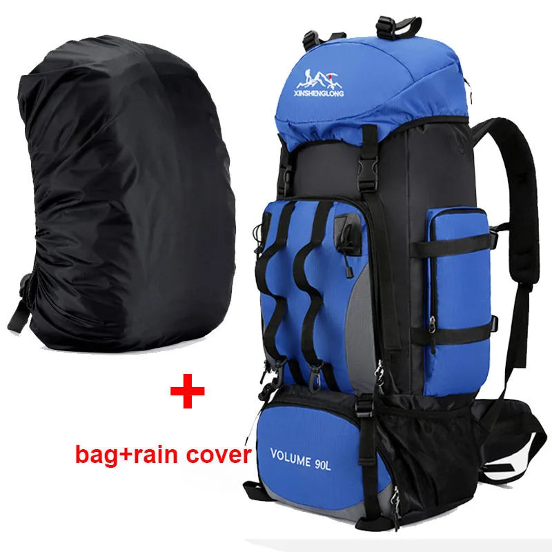 90L Waterproof Hiking Camping Backpack Travel Trekking Bag
