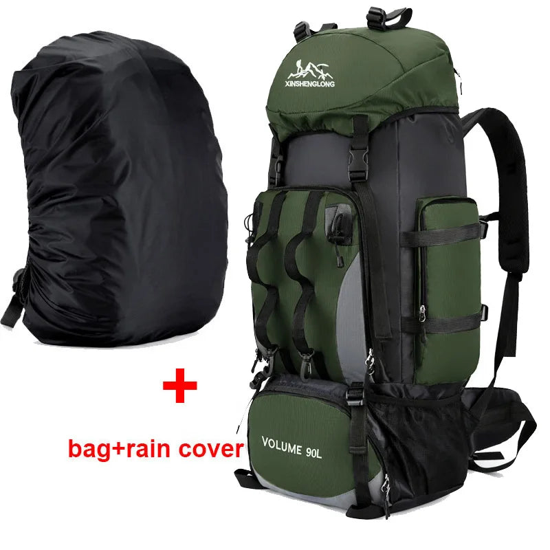 90L Waterproof Hiking Camping Backpack Travel Trekking Bag