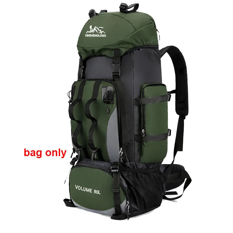 90L Waterproof Hiking Camping Backpack Travel Trekking Bag