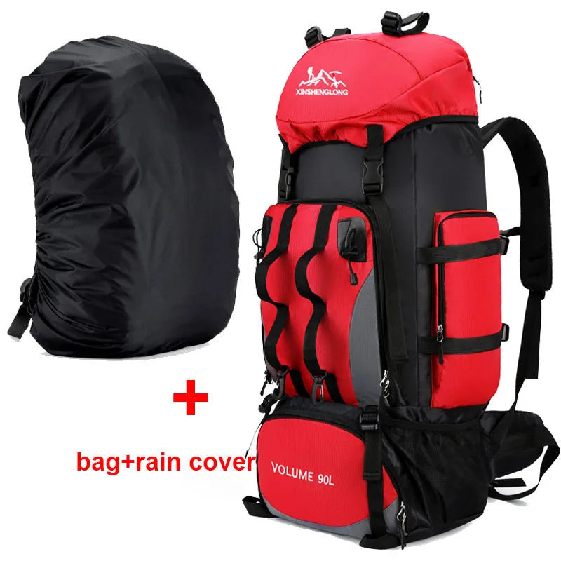 90L Waterproof Hiking Camping Backpack Travel Trekking Bag