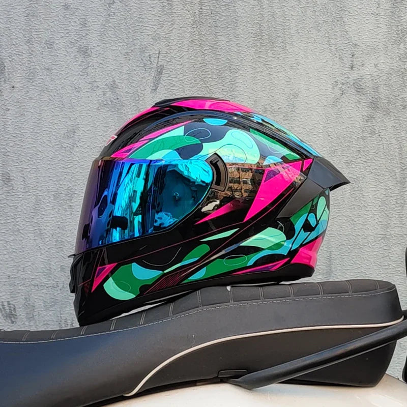 Full Face Racing Motorcycle Helmet with Double Visor
