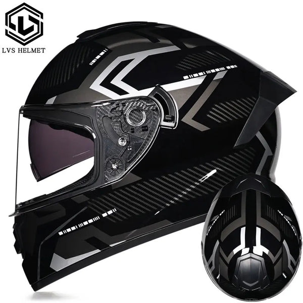 Full Face Racing Motorcycle Helmet with Double Visor
