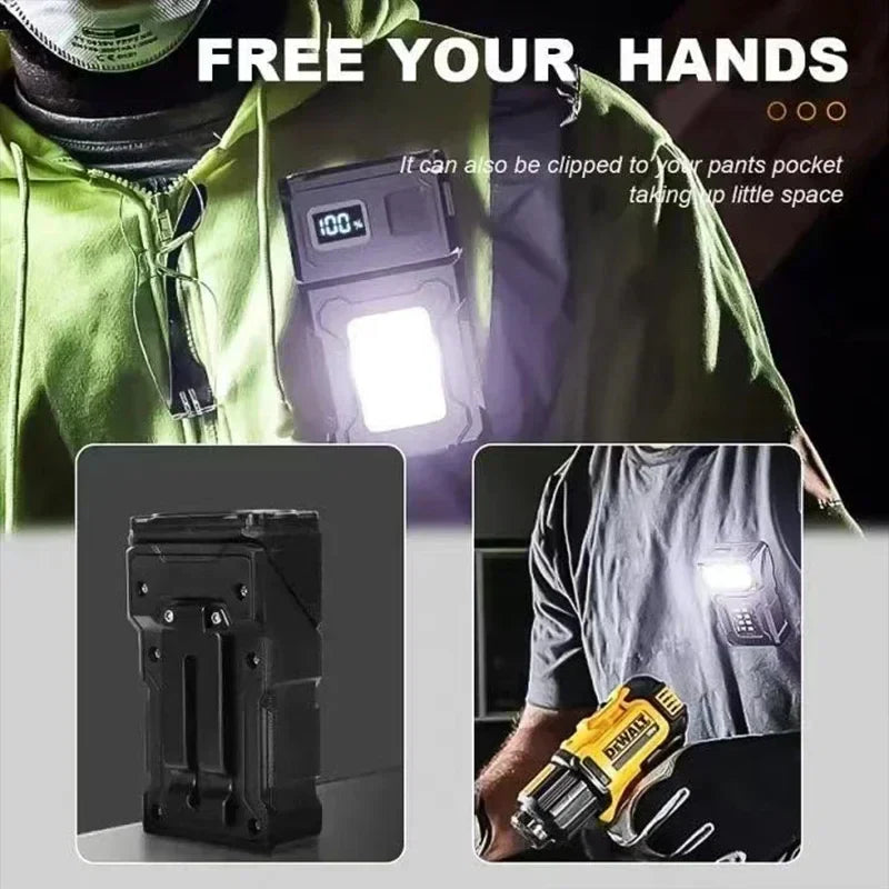 USB Rechargeable LED Flashlight with COB Emergency Light