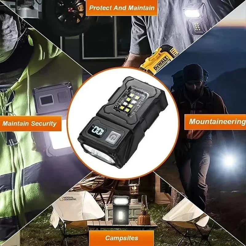 USB Rechargeable LED Flashlight with COB Emergency Light