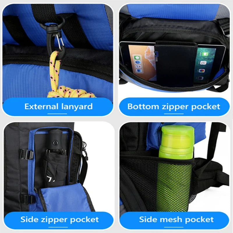 90L Waterproof Hiking Camping Backpack Travel Trekking Bag