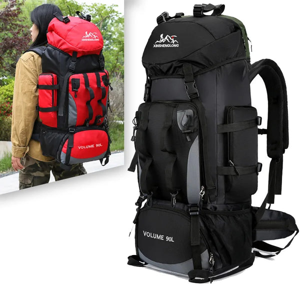 90L Waterproof Hiking Camping Backpack Travel Trekking Bag