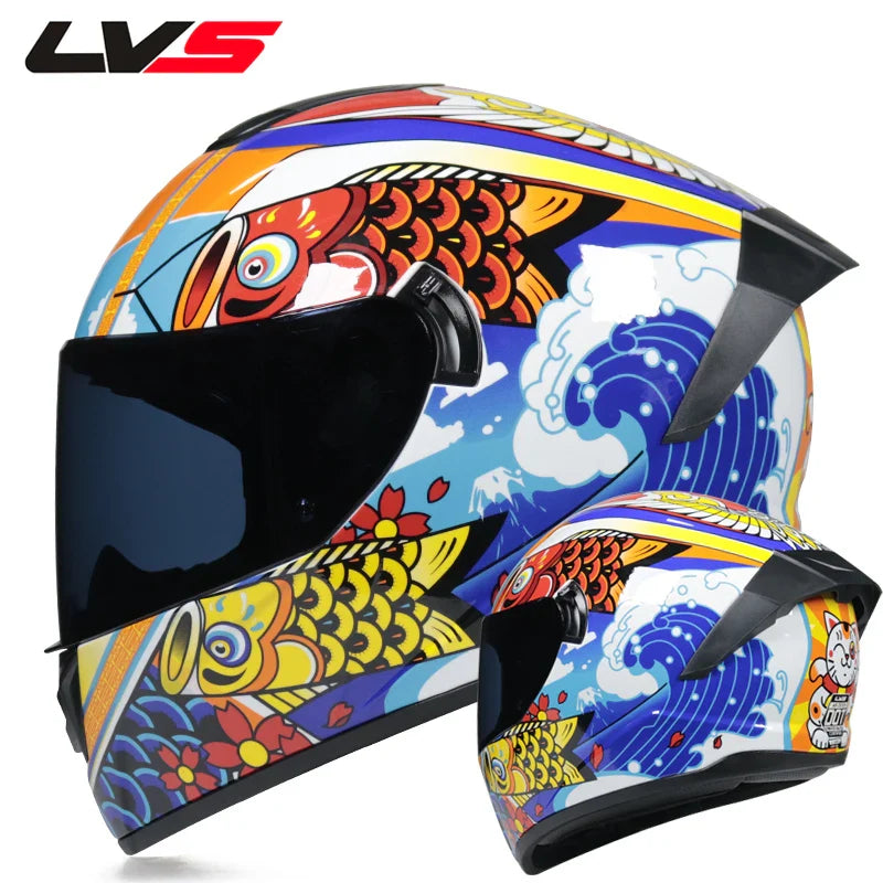 Full Face Racing Motorcycle Helmet with Double Visor
