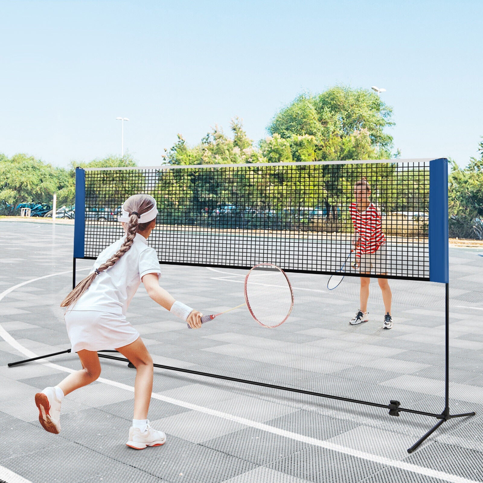 Adjustable Badminton Net Stand with Portable Carry Bag