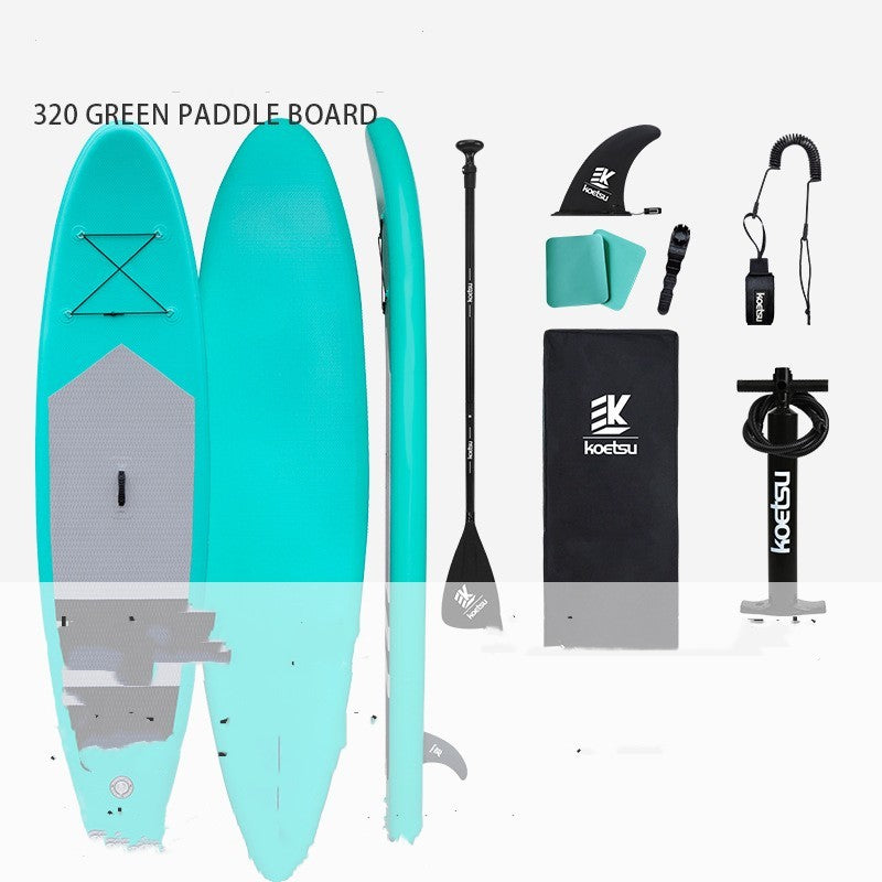 Inflatable Beginner Paddleboard with Standing Surf and Water Ski Design