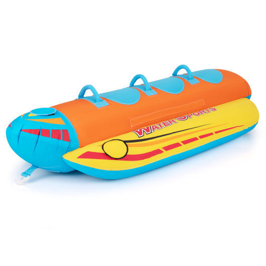3-Person Inflatable Banana Boat with EVA Seats and Handles
