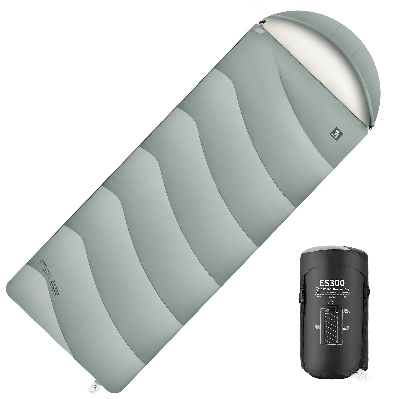 Portable Cotton Envelope Sleeping Bag with Compression Sack