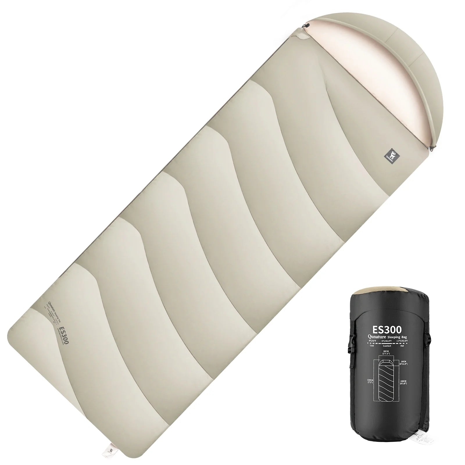 Portable Cotton Envelope Sleeping Bag with Compression Sack