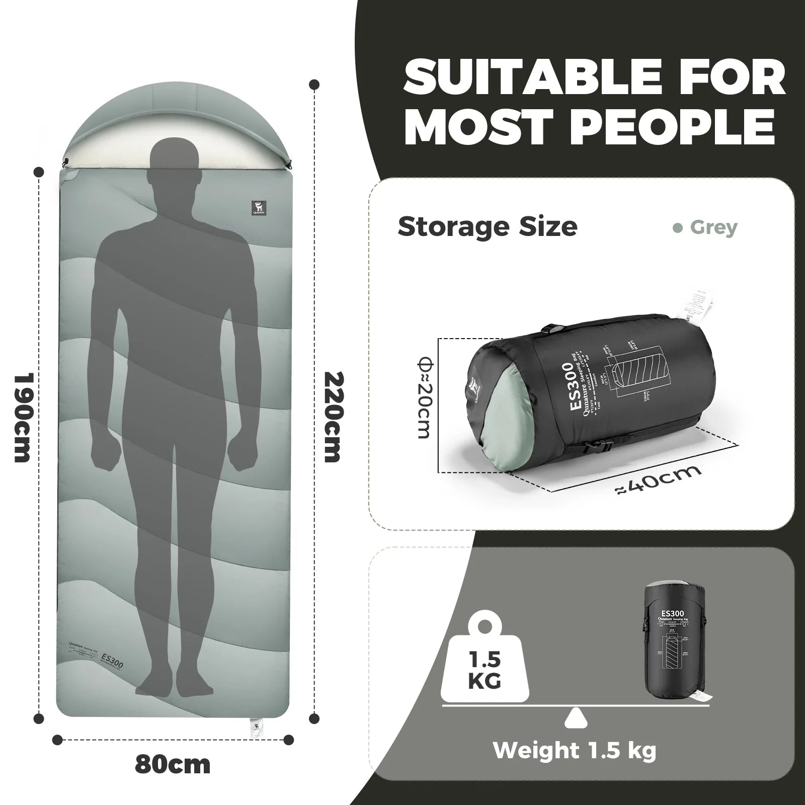 Portable Cotton Envelope Sleeping Bag with Compression Sack