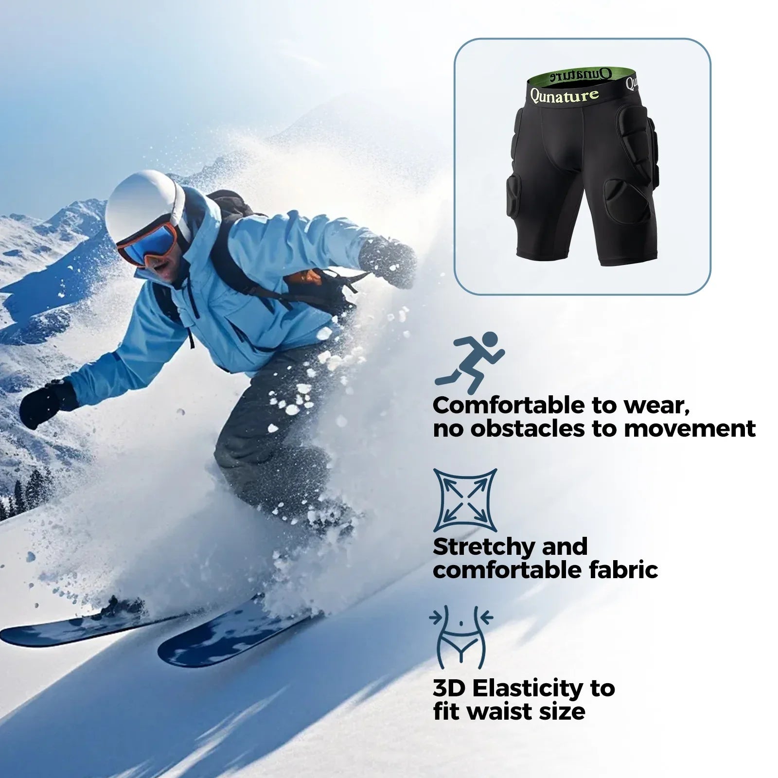Padded Ski Hip Protector for Winter Sports Safety
