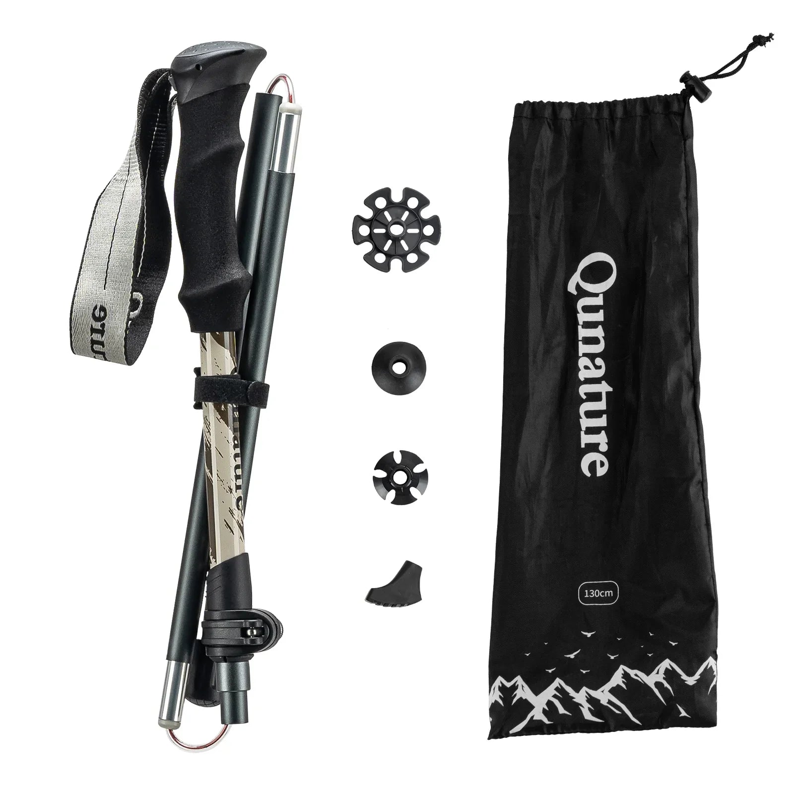 Foldable Aluminum Trekking Pole with Adjustable Height