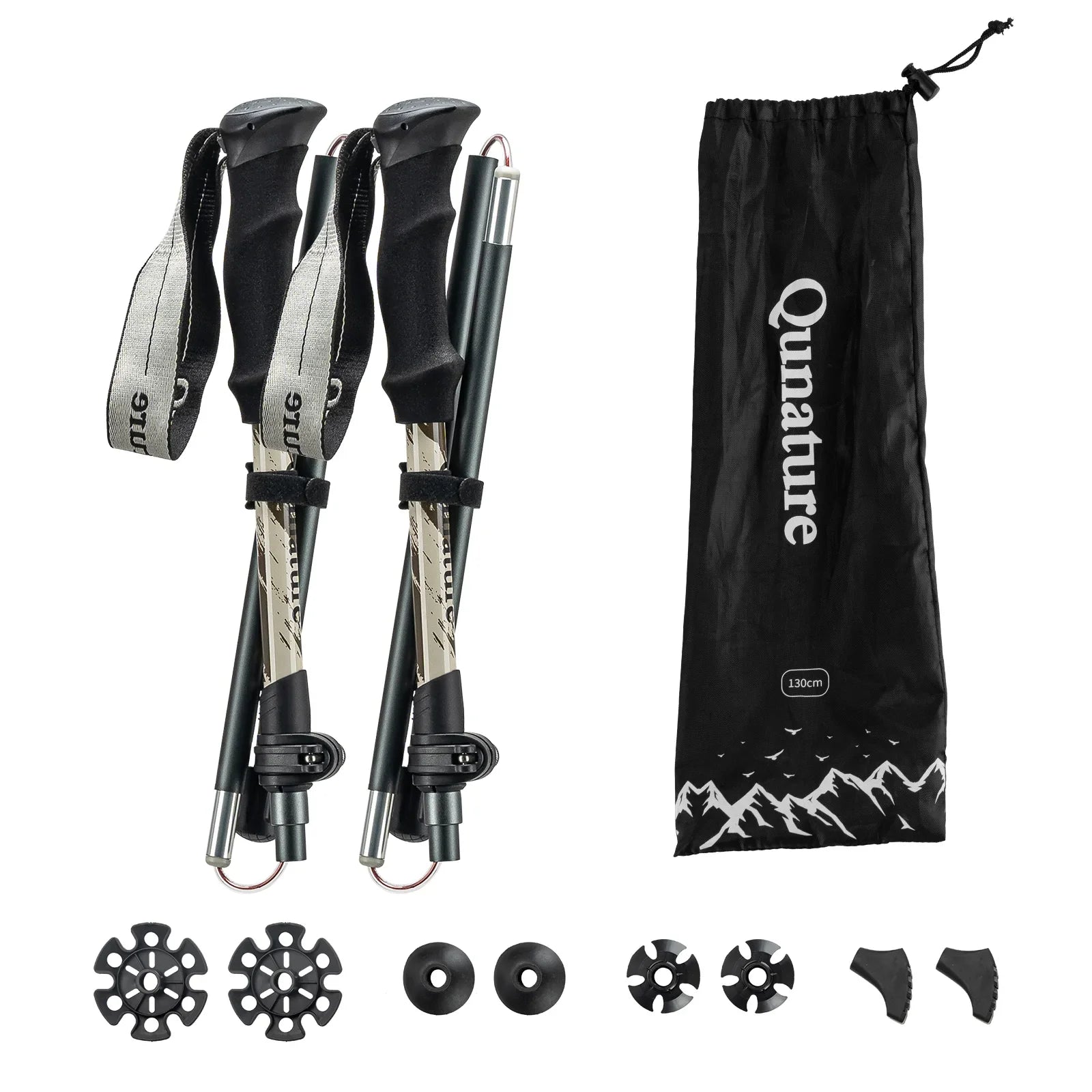 Foldable Aluminum Trekking Pole with Adjustable Height
